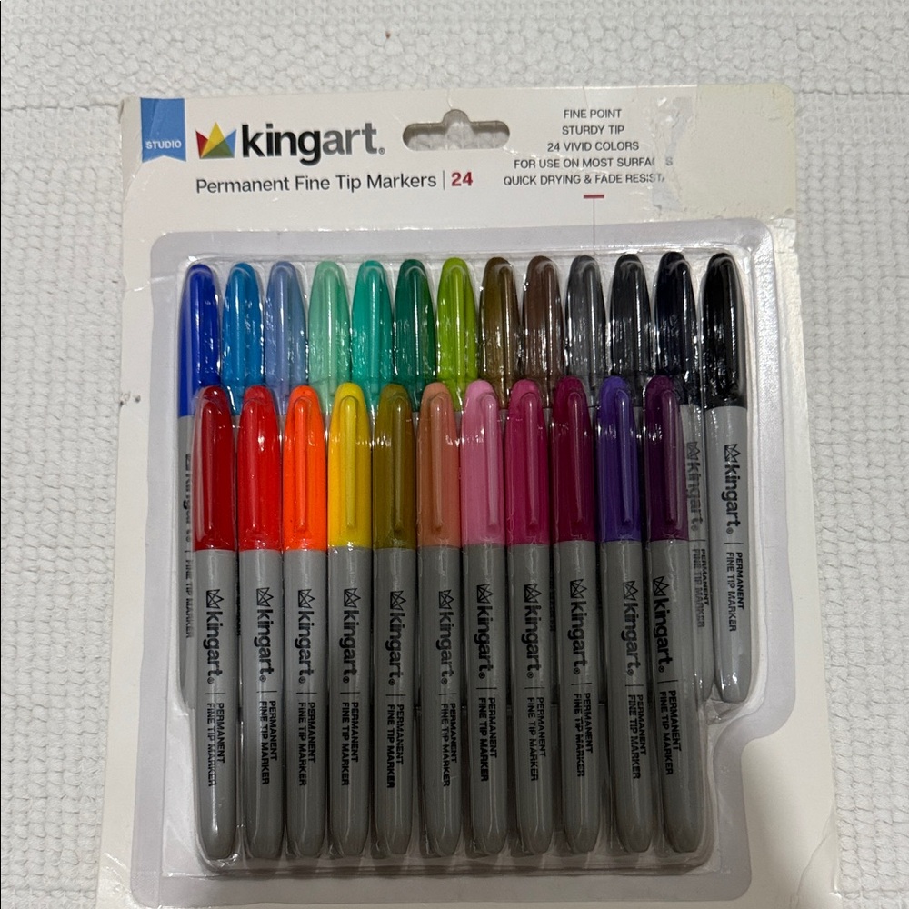 Kingart Permanent Fine Tip Markers Set